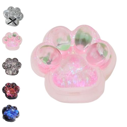 JIALING Jelly Handgemachtes Big Cat Paw Squeeze Toys aus Silikon, Cat Paw Squeeze Toys, Transparent Niedliche Katzenpfoten-Quetschbälle, Squishy-Spielzeug zum Stressabbau (Pink) von JIALING