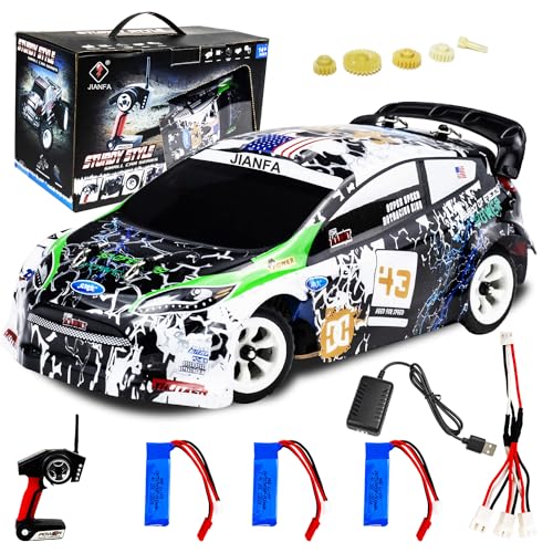 JIANFA WLtoys K989 RC Auto, Verbessert 500mah Batterie * 3 Ferngesteuertes Auto im Maßstab 1:28 2.4G 4WD 30KM/H High Speed RC Race Car Drift Car von JIANFA