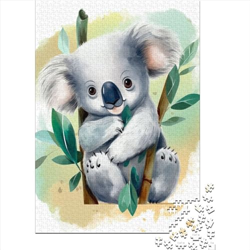 1000 Teile Puzzle für Erwachsene Puzzles Koala Aquarelldruck Holzpuzzles Puzzles für Erwachsene Teenager Pädagogisches Stressabbau-Spielzeugpuzzle (Größe: 75 x 50 cm) von JIANGENNF