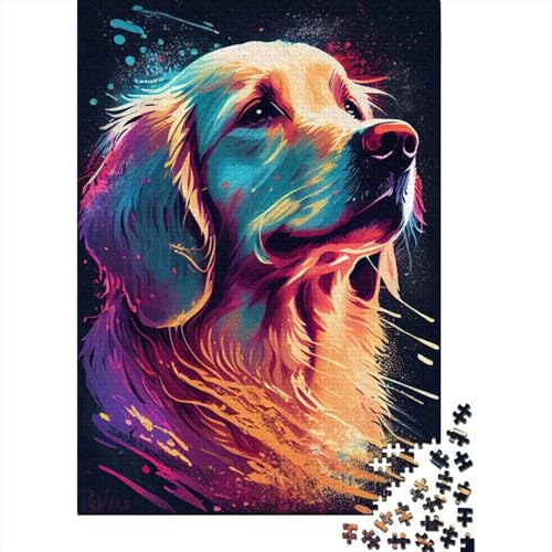 1000 Teile für Erwachsene, schwierige Puzzles, Golden Retriever-Farben, Holzpuzzles für Erwachsene, Puzzle, Holzpuzzle für Erwachsene und Teenager, 75 x 50 cm von JIANGENNF