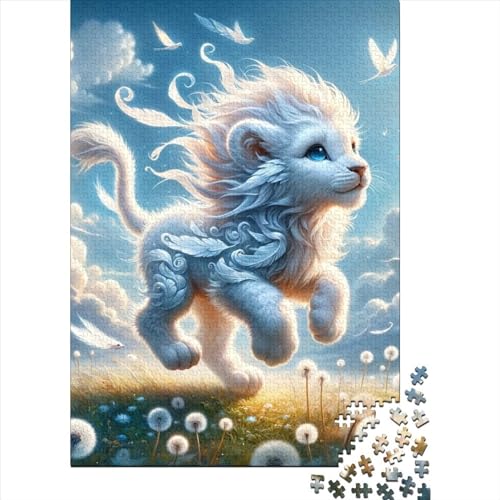 1000 Teile für Erwachsene Schwieriges Puzzle Elemental Lion für Erwachsene 1000-teiliges Puzzle Entspannungspuzzle Spiele-Denkspiel 75x50cm von JIANGENNF