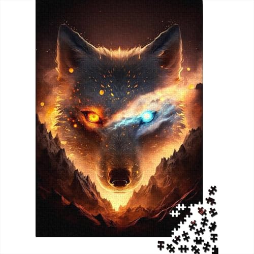 1000 Teile für Erwachsene Schwieriges Puzzle Wolfspuzzle für Erwachsene und Teenager Entspannungspuzzlespiele-Denkspiel 75x50cm von JIANGENNF