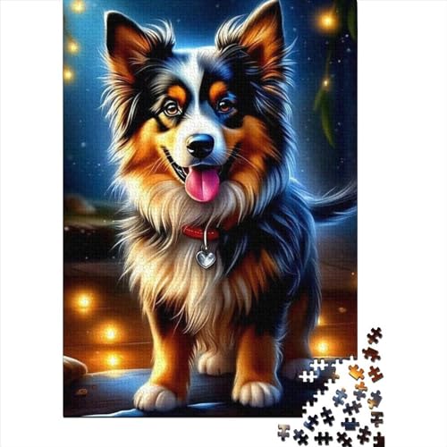 1000-teiliges Puzzle, Tier-Fantasie-Hund, Puzzle für Erwachsene und Jugendliche, Holzbrett-Puzzle, Spielzeug, Denkspiel, Größe: 75 x 50 cm von JIANGENNF