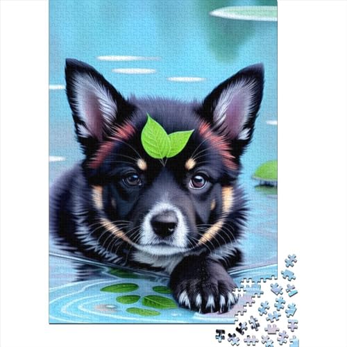 1000-teiliges Puzzle, Tier-Fantasie-Hund, Puzzle für Erwachsene und Jugendliche, Holzbrett-Puzzle, Spielzeug, Denkspiel, Größe: 75 x 50 cm von JIANGENNF