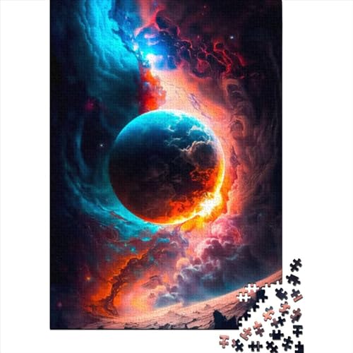 1000-teiliges Puzzle „Weltraum-Wolken“, Puzzle für Erwachsene und Jugendliche, Holzbrett-Puzzle, Spielzeug, Denkspiel, Größe: 75 x 50 cm von JIANGENNF