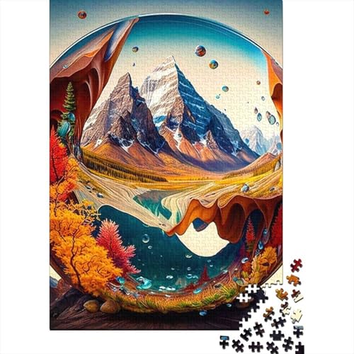 1000-teiliges Puzzle für Erwachsene, Berggipfel-Puzzle für Erwachsene und Jugendliche durch Dekomprimieren, intellektuelles Lernspielzeug, 75 x 50 cm von JIANGENNF