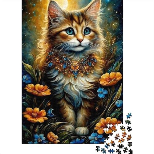 1000-teiliges Puzzle für Erwachsene, Fantasie-Katze, lustiges Puzzle für Erwachsene, 1000-teiliges Entspannungspuzzle, Spiele-Denkspiel (Größe: 75 x 50 cm) von JIANGENNF