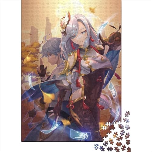 1000-teiliges Puzzle für Erwachsene, Genshin Impact Chongyun, Holzpuzzle, Puzzle für Erwachsene und Jugendliche, Lernspiel, Herausforderungsspielzeug (Größe 75x50cm) von JIANGENNF