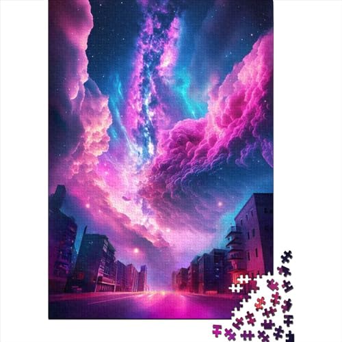 1000-teiliges Puzzle für Erwachsene, Geschenke für Wolken, Nebel, Galaxie, Straßenpuzzle für Erwachsene und Jugendliche ganze Familie und die (Größe: 75 x 50 cm) von JIANGENNF