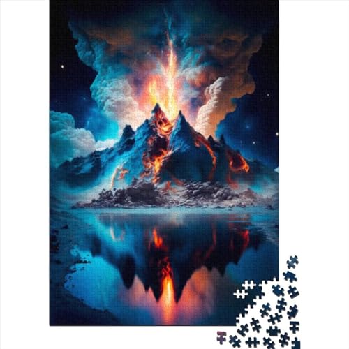 1000-teiliges Puzzle für Erwachsene, Vulkan-Puzzles für Erwachsene und Jugendliche, Holzpuzzle, Spielzeug, Denkspiel, Größe: 75 x 50 cm von JIANGENNF