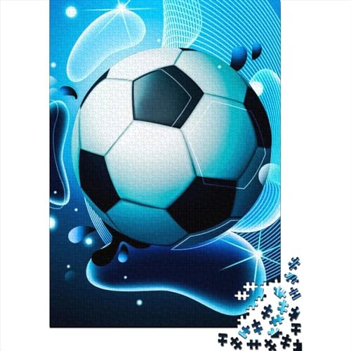 1000-teiliges Puzzle für Erwachsene, ausgefallenes Fußball-Fußball-Puzzle aus Holz, Puzzles für Erwachsene, Teenager, Entspannungspuzzles, Spiele, Denksportaufgaben (Größe: 75 x 50 cm) von JIANGENNF