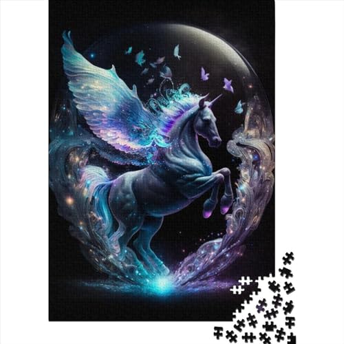 1000-teiliges Puzzle für Erwachsene, magisches Pferd, lustiges Puzzle für Erwachsene, 1000-teiliges Entspannungspuzzle, Spiele-Denkspiel (Größe: 75 x 50 cm) von JIANGENNF