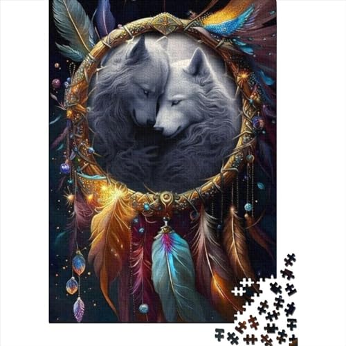 1000-teiliges Puzzle für Erwachsene Teenager, Fantasy Strange Wolf für Erwachsene, schwierige Puzzles, schwierige, anspruchsvolle Puzzles, 1000 Teile (Größe: 75 x 50 cm) von JIANGENNF