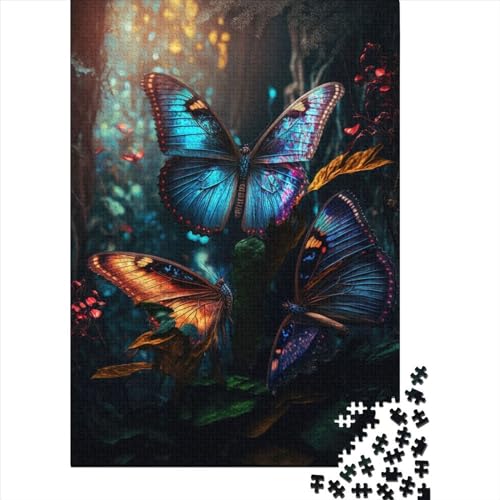 1000-teiliges Puzzle für Erwachsene Teenager, Schmetterling, schwierige, anspruchsvolle Puzzles, Holzpuzzle für Erwachsene und Teenager, 75 x 50 cm von JIANGENNF