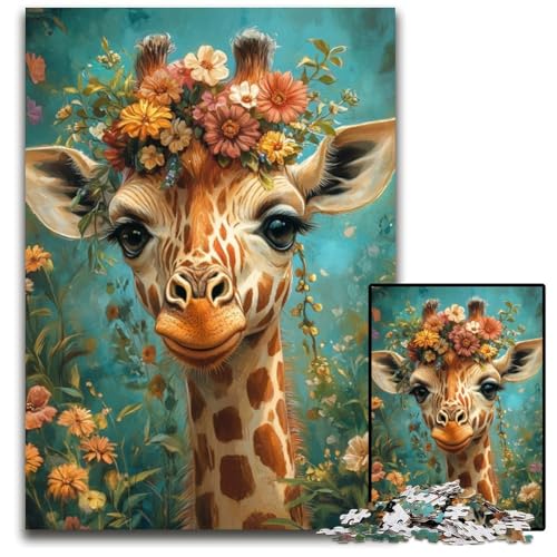 1000-teiliges Puzzle für Erwachsene und Jugendliche, Blumen, Giraffe, Karton-Puzzles für Erwachsene und Jugendliche, Lernspielzeug, Familienspiele, 26x38cm 1000-teiliges Puzzle für Erwachsene und Jugendliche, Blumen, Giraffe, Karton-Puzzles für Erwachsene und Jugendliche, Lernspielzeug, Familienspiele, 26x38cm von JIANGENNF
