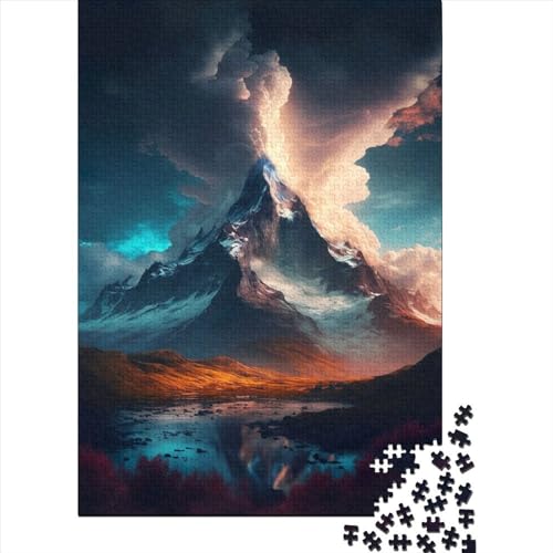 1000-teiliges Puzzle für Erwachsene und Teenager, Cloudy Mountains, Holzpuzzles, Holzpuzzles, Holzpuzzles für Erwachsene und Teenager (Größe: 75 x 50 cm) von JIANGENNF
