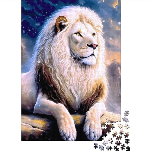 1000-teiliges Puzzle für Erwachsene und Teenager, Löwen-Puzzle aus Holz, Puzzles für Erwachsene und Teenager, tolles Geschenk für Erwachsene | Spiele (Größe: 75 x 50 cm) von JIANGENNF