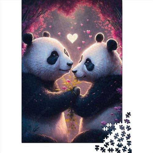 1000-teiliges Puzzle für Erwachsene und Teenager, Panda-Puzzle aus Holz für Erwachsene, Puzzle-Spielzeug, Puzzle – anspruchsvolles Spiel (Größe: 75 x 50 cm) von JIANGENNF