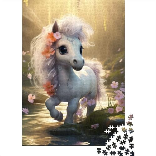 1000-teiliges Puzzle für Erwachsene und Teenager Little Pony Baby aus Holz, Puzzles für Erwachsene und Teenager, tolles Geschenk für Erwachsene | Spiele (Größe: 75 x 50 cm) von JIANGENNF