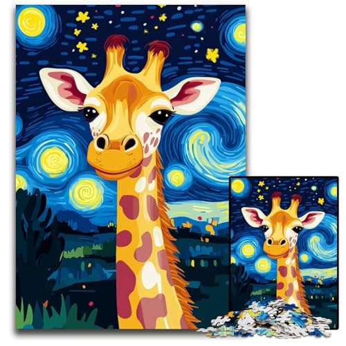 1000-teiliges Puzzle für Teenager, Nachthimmel-Giraffe, Holzpuzzle, interessanter Stressabbau, Geschenkideen für 14+, 50x75cm 1000-teiliges Puzzle für Teenager, Nachthimmel-Giraffe, Holzpuzzle, interessanter Stressabbau, Geschenkideen für 14+, 50x75cm von JIANGENNF