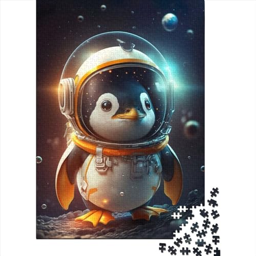 300 Puzzles für Erwachsene, 300 Teile, Astronauten-Weltraum-Pinguin, Holzpuzzles, Puzzles für Erwachsene und Jugendliche, Lernpuzzle, Familienspiel (Größe: 40 x 28 cm) von JIANGENNF