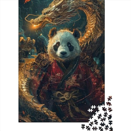 300 Teile für Erwachsene, schwierige Puzzles, Tier-Panda-Holzpuzzle, Puzzles für Erwachsene, interessante Puzzles zur Stressreduzierung 15,75x11,02 Zoll von JIANGENNF