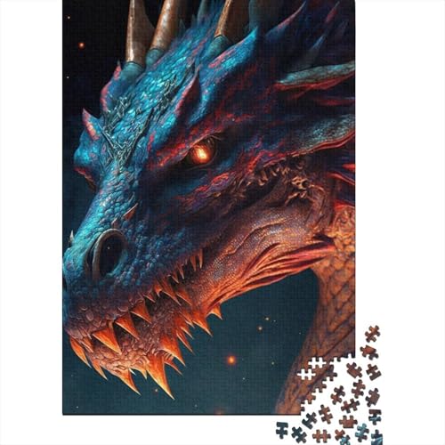 300 Teile für Erwachsene Schwierige Puzzles Amethyst Drachen Puzzle für Erwachsene und Teenager Entspannende Puzzlespiele-Denkspiel 40x28cm von JIANGENNF