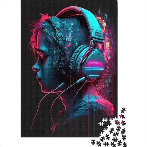 300 Teile für Erwachsene Schwierige Puzzles Live-Musik Neon Lustige Puzzles für Erwachsene 300-teiliges Lernpuzzle (Größe: 40 x 28 cm) von JIANGENNF