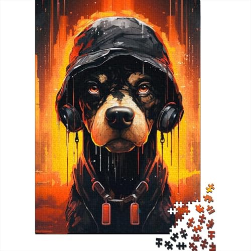 300 Teile für Erwachsene Schwierige Puzzles Musik Hund Holzpuzzles für Erwachsene ganze Familie und die 40x28cm von JIANGENNF