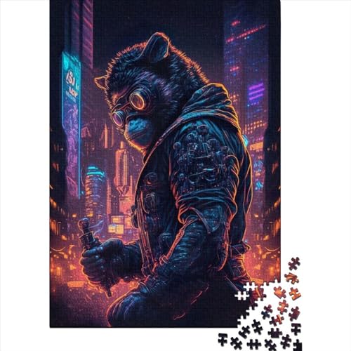 300 Teile für Erwachsene Schwieriges Puzzle Affe Mensch für Erwachsene 300 Teile Puzzle Entspannungspuzzle Spiele-Denkspiel 40x28cm von JIANGENNF