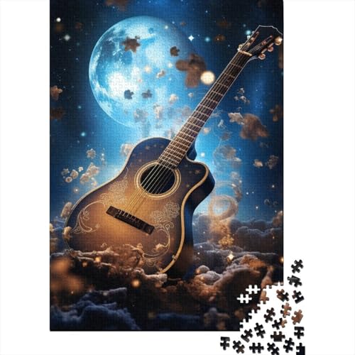 300 große Teile Puzzle für Erwachsene, Galaxy-Gitarre, Holzpuzzle, Puzzle für Erwachsene, Teenager, Familienaktivitätspuzzle 15,75x11,02 Zoll von JIANGENNF