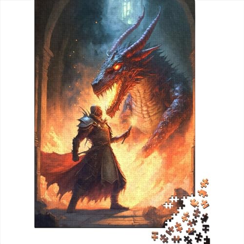 300 große Teile Puzzle für Erwachsene Fantasy Dragon Art für Erwachsene Schwierige Puzzles Puzzle Mitmachspiel Familiendekoration 15,75x11,02 Zoll von JIANGENNF