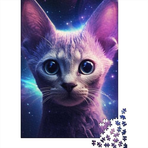 300 große Teile Puzzle für Erwachsene Neon Cat Holzpuzzle für Teenager ganze Familie und das 40x28cm von JIANGENNF