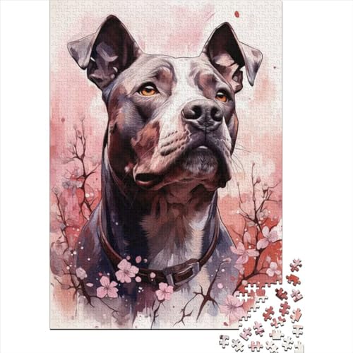 300 große Teile Puzzle für Erwachsene Pit Bull Art Puzzles Puzzles für Erwachsene Teenager Pädagogisches Stressabbau-Spielzeug Puzzle (Size : 40x28cm) von JIANGENNF