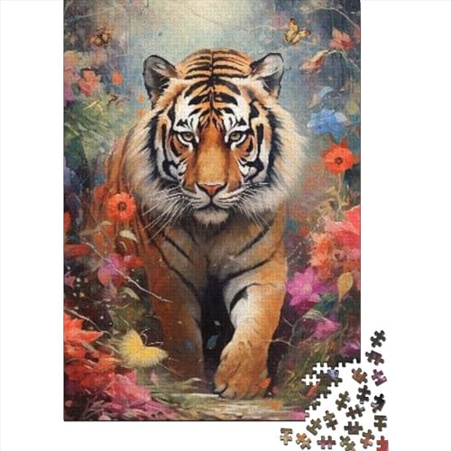 300 große Teile Puzzle für Erwachsene Tiger Puzzle Erwachsenenpuzzle Puzzle für Erwachsene Lernspiel Herausforderungsspielzeug (Größe 15,75 x 11,02 Zoll) von JIANGENNF