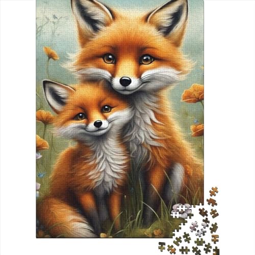 300-teiliges Puzzle, Tier-Fuchs-Puzzle für Erwachsene und Jugendliche, Holzbrett-Puzzle, Spielzeug, Denkspiel, Größe: 40 x 28 cm von JIANGENNF