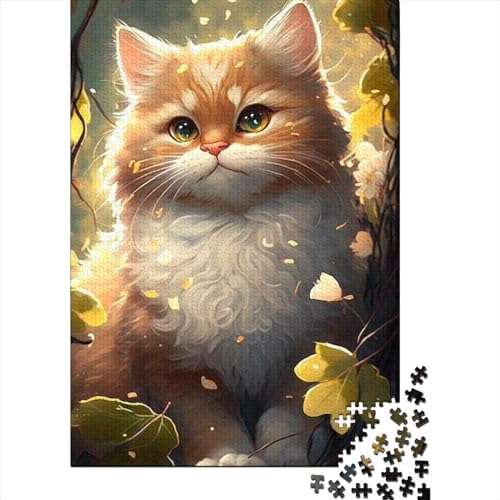 300-teiliges Puzzle, süße Katzen-Puzzles für Erwachsene und Jugendliche, Holzbrett-Puzzle, Spielzeug, Denkspiel, Größe: 40 x 28 cm von JIANGENNF