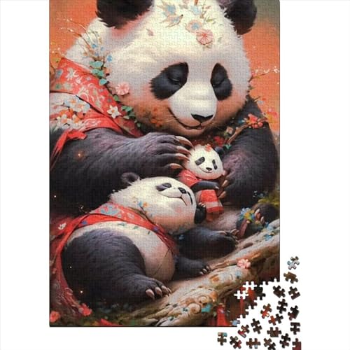 300-teiliges Puzzle für Erwachsene, Panda-Puzzle aus Holz, Puzzle-Spielzeug, Entspannungspuzzle, Spiele, Denksportaufgaben (Größe: 40 x 28 cm) von JIANGENNF