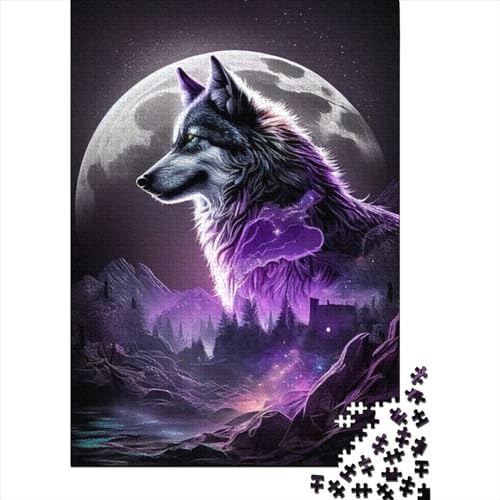 300-teiliges Puzzle für Erwachsene, Wolf, lustiges Puzzle für Erwachsene, 300-teiliges Entspannungspuzzle, Spiele-Denkspiel (Größe: 40 x 28 cm) von JIANGENNF