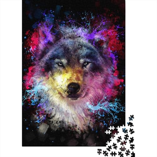 300-teiliges Puzzle für Erwachsene, Wolf-Puzzle aus Holz, Puzzle für Erwachsene und Teenager, anspruchsvolles Spiel, 40 x 28 cm von JIANGENNF