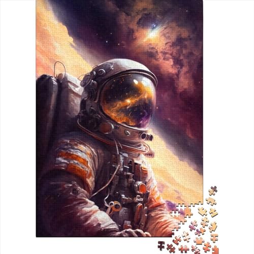 300-teiliges Puzzle für Erwachsene Teenager, Astronautenreflexion, Holzpuzzle für Erwachsene, Puzzle, Denksportaufgaben für Erwachsene (Größe: 40 x 28 cm) von JIANGENNF