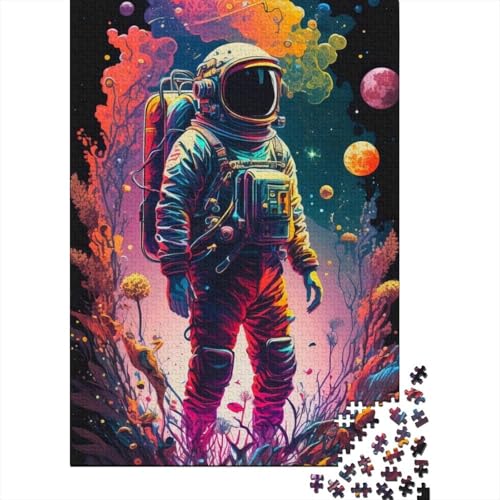 300-teiliges Puzzle für Erwachsene Teenager, farbiges Astronauten-Puzzle aus Holz, Puzzle für Erwachsene und Teenager, anspruchsvolles Spiel (Größe 40x28cm) von JIANGENNF