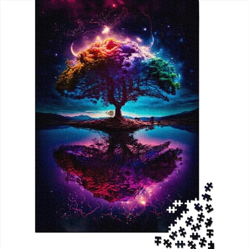 500 Puzzles für Erwachsene, 500 Teile, kosmischer Lebensbaum, Holzpuzzles, Puzzles für Erwachsene, Teenager für Erwachsene, 500-teiliges Puzzle (Größe: 52 x 38 cm) von JIANGENNF