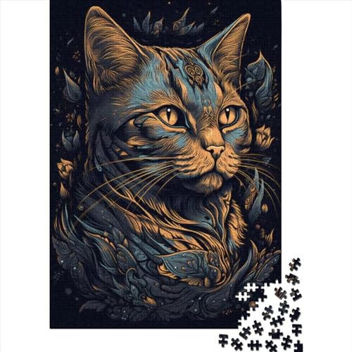 500 Teile für Erwachsene, schwierige Puzzles, Amerikanische Kurzhaarkatze für Erwachsene, 500 Teile Puzzle, Geschenke, Lernspiele, Heimdekorationspuzzle (20,47 x 14,96 Zoll) von JIANGENNF