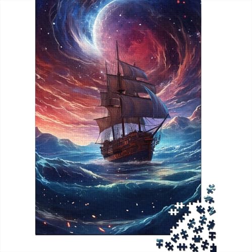 500 Teile für Erwachsene, schwierige Puzzles, Fantasie-Piratenschiff-Puzzle, Geschenke, Puzzles für Erwachsene, Lernspiel, Herausforderungsspielzeug 20,47x14,96 Zoll von JIANGENNF