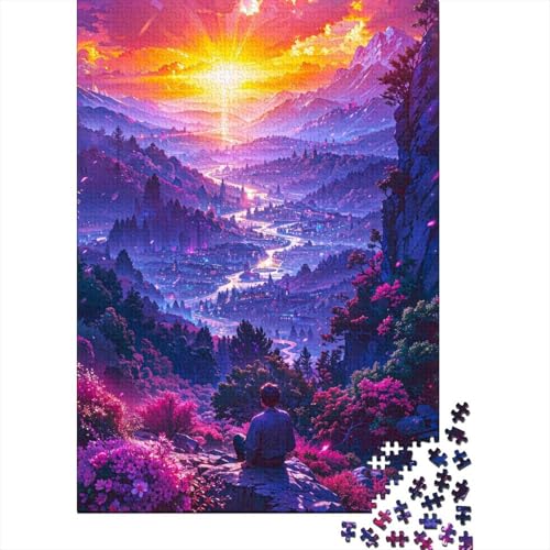 500 Teile für Erwachsene, schwierige Puzzles, Traumlandschaft, Holzpuzzle, Puzzles für Erwachsene, Familienspiele, Weihnachts- und Geburtstagsgeschenke 20,47x14,96 Zoll von JIANGENNF