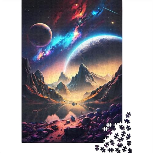 500 Teile für Erwachsene, schwieriges Puzzle. Außerirdische Oase, Holzpuzzle für Erwachsene mit passendem Poster und Infoblatt (52 x 37 cm) von JIANGENNF