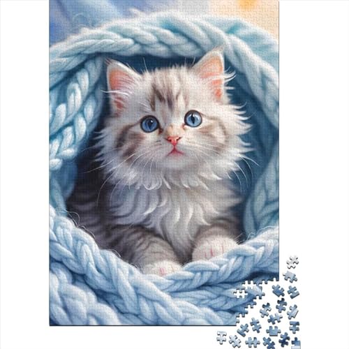 500 Teile für Erwachsene Schwierige Puzzles Bunte Katzen Holzpuzzle Puzzles für Erwachsene Holzpuzzles für Erwachsene Teenager (Size : 52x38cm) von JIANGENNF