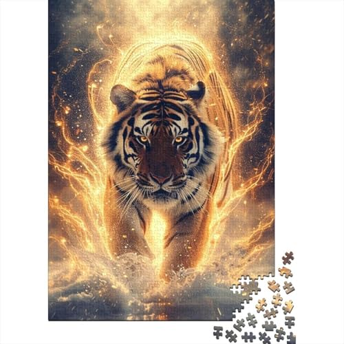 500 Teile für Erwachsene Schwieriges Puzzle Tiger Schwierige Herausfordernde Puzzles Entspannende Puzzlespiele-Denkspiel 52x38cm von JIANGENNF