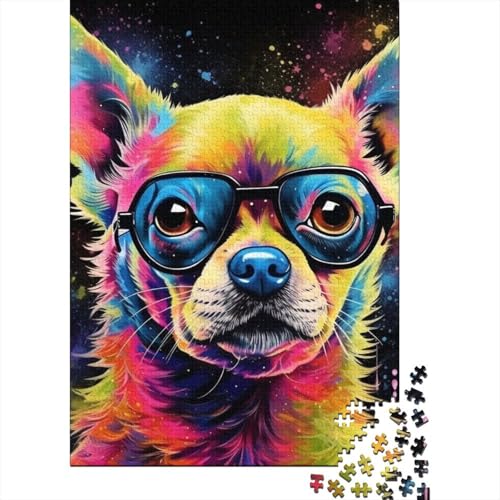 500 große Teile Puzzle für Erwachsene, Art Chihuahua, Holzpuzzle für Erwachsene und Jugendliche von Wooden Jigsaw Puzzles for Adults Teenager 20,47x14,96 Zoll von JIANGENNF